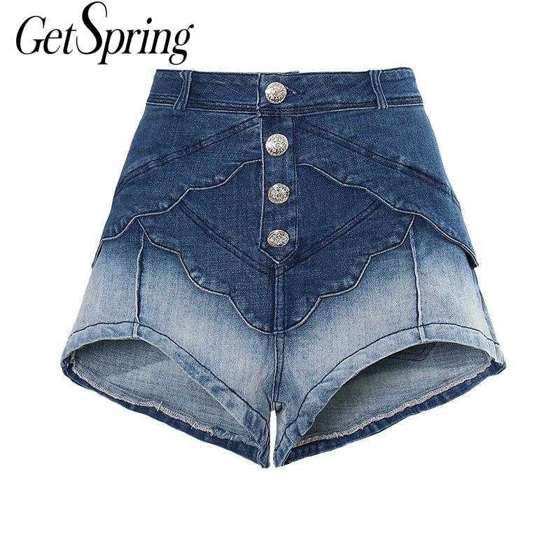 GetSpring Women Shorts Gradient Petal Denim For High Waist Wide Leg Jeans Summer Clothes Fashion 210601, Blue 
GetSpring Women Shorts Gradient Petal Denim For High Waist Wide Leg Jeans Summer Clothes Fashion 210601, Blue