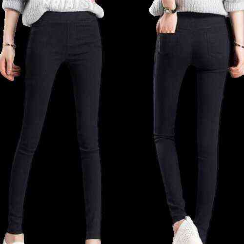 Womens Elastic High Waist Pockets Legging for Women Skinny Leggins Femme Black White Pantalones De Mujer Casual Pencil Pants 211115