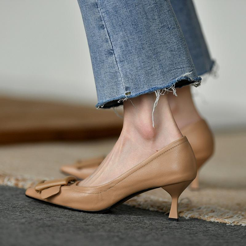 Dress Shoes Apricot High Heels Leather 2021 Spring Women's Pointy With Shallow Women, Black
Dress Shoes Apricot High Heels Leather 2021 Spring Women's Pointy With Shallow Women, Black
