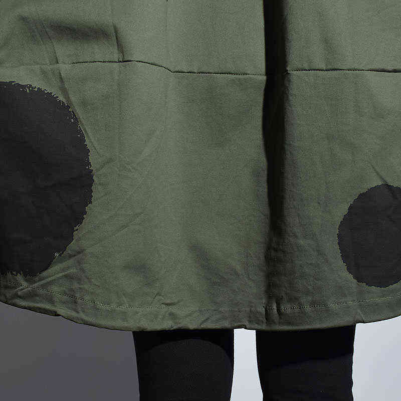 [XITAO] Europe Arrival Autumn Casual Women Polka Dot Print Stand Collar Coat Female Full Sleeve Loose Jacket LJT3848 211109