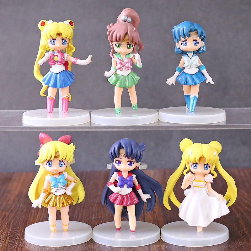 6pcs/set Sailor Moon Mizuno Ami Kino Makoto Minako Aino mini action figure doll model toy R0327
6pcs/set Sailor Moon Mizuno Ami Kino Makoto Minako Aino mini action figure doll model toy R0327