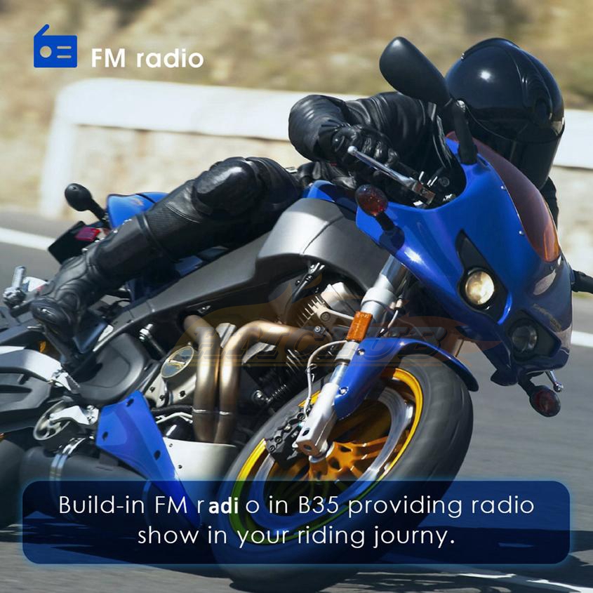 Motorcycle Intercom Helmet Wireless Bluetooth Headset Riding Handsfree Long Standby FM Radio Stereo MP3 Earphone Waterproof Interphone Headsets Music 