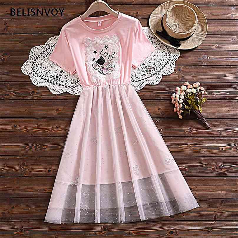 Summer Short Sleeve Dress Women A-line Patchwork Mesh Sweet Elegant Girls Crown Sequined Party Vestidos Streetwear 210520, White
Summer Short Sleeve Dress Women A-line Patchwork Mesh Sweet Elegant Girls Crown Sequined Party Vestidos Streetwear 210520, White