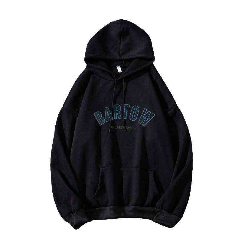 Harajuku Letter Oversized Hoodies Spring Autumn Long Sleeve Loose Pullover Tops Hooded Casual Warm Pocket Sweatshirts Women 211109