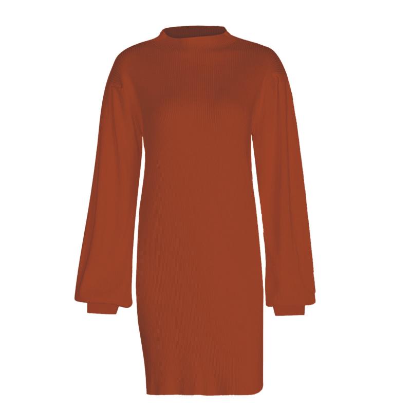 Fashion Ladies Turtleneck Sweater Dress Autumn Winter Solid Color Pullover Loose Knitted Female Tops Women's Tracksuits