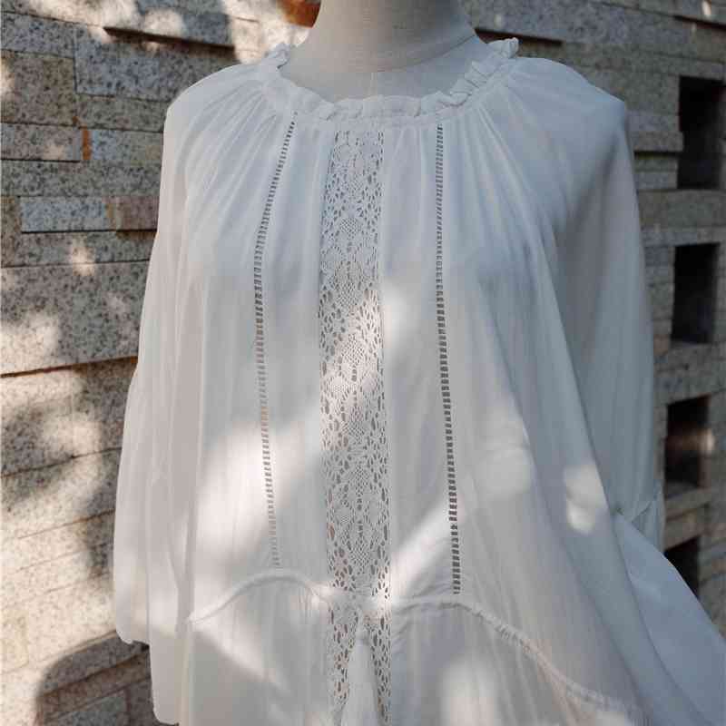 Cotton Beach Cover up Kaftans Sarong Bathing Suit s Pareos Swimsuit Womens Swim Wear Tunic #Q605 210420