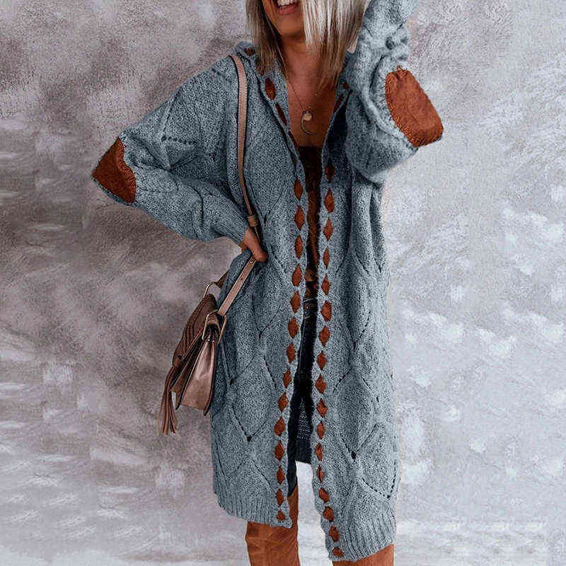 Sweater Women Vintage Elegant Long Cardigan Hooded Ladies Knitted Thick Sexy Cute Girl Korean Japan Harajuku Maxi Streetwear 211117
