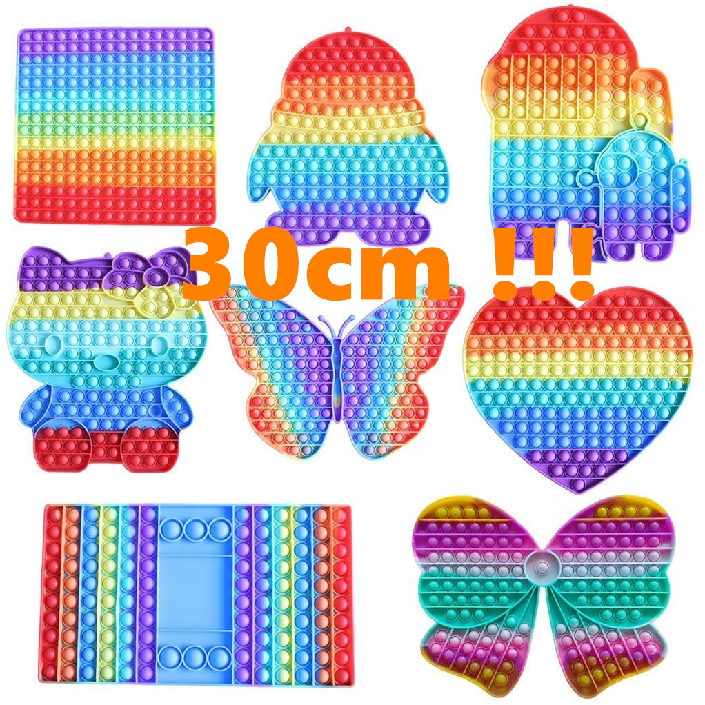 30CM Giant Super Big Size Rainbow Bubbles Popper Glow in the Dark Push Fidget Toys Sensory Poo-its Finger Puzzle Square Hear Octagon Circle Board
30CM Giant Super Big Size Rainbow Bubbles Popper Glow in the Dark Push Fidget Toys Sensory Poo-its Finger Puzzle Square Hear Octagon Circle Board
