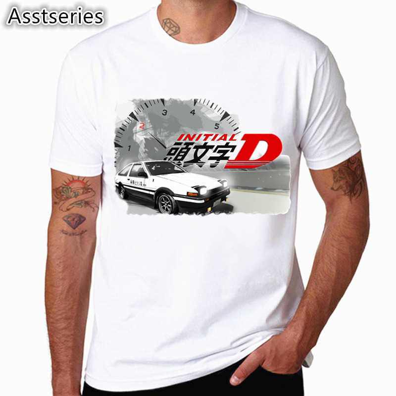 Men Print Drift Japanese Anime Fashion T Shirt Short Sleeves O Neck Summer Cool Casual AE86 Initial D Homme Tshirt 210629