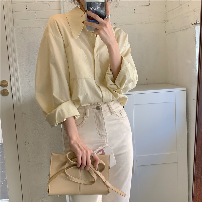 Chic Basic Office Lady Female Minimalist All Match Fashion Elegance Blouses Women Streetwear Gentle Solid Shirts 210421