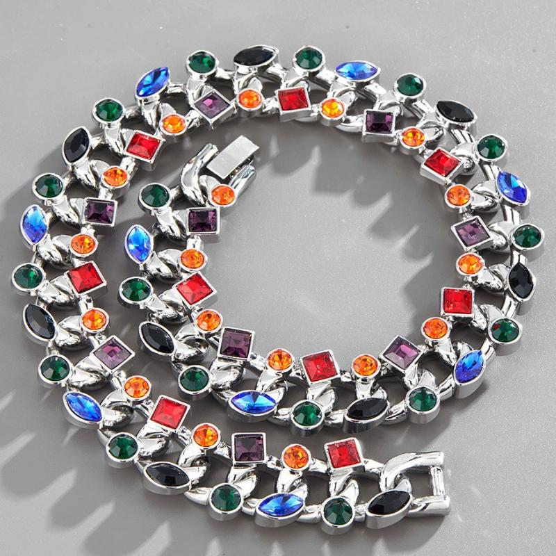 Chains 22MM Colorful Crystal Iced Out Cuban Link Chain Necklaces For Men Bracelet Women Jewelry Charms Hip Hop Male Gifts, Silver
Chains 22MM Colorful Crystal Iced Out Cuban Link Chain Necklaces For Men Bracelet Women Jewelry Charms Hip Hop Male Gifts, Silver