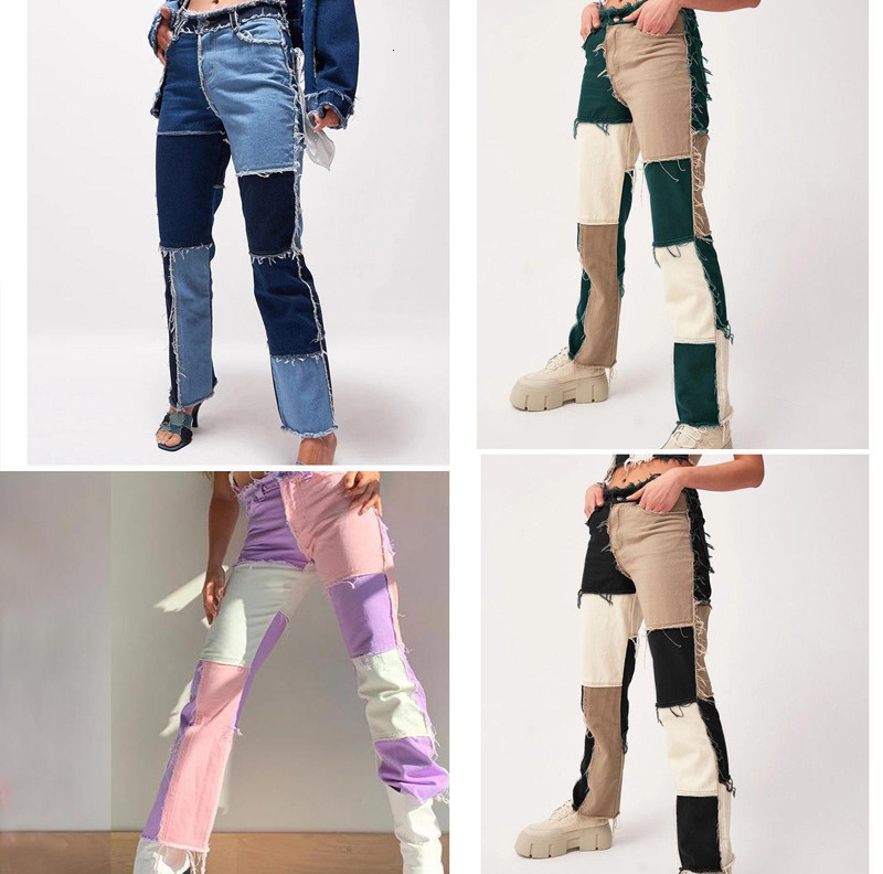 Women' Jeans Patchwork High Waist for Harajuku Sportswear Cargo Pants Joggers Skater Buttock Straight Tube 807 PXCF, Black
Women' Jeans Patchwork High Waist for Harajuku Sportswear Cargo Pants Joggers Skater Buttock Straight Tube 807 PXCF, Black