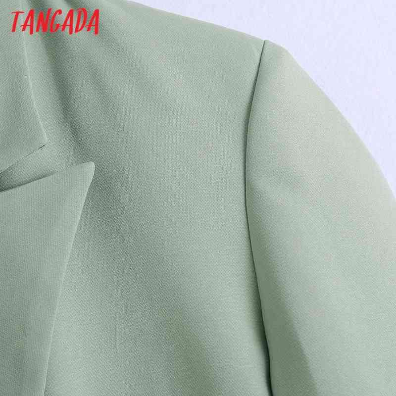 Women Double Breasted Solid Blazers Coat Fashion Vintage Long Sleeve Pockets Female Outerwear Chic BE513 210416