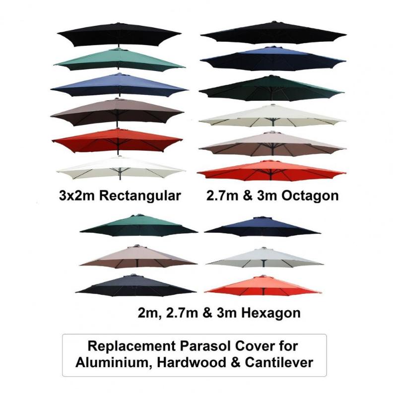 Shade 200x300cm 6 Arm Parasol Patio Sunshade Garden Umbrella Canopy Cover Waterproof Anti UV Outdoor Beach Awning Sun Shelter