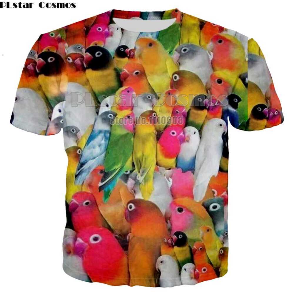 Parrot T Shirt Men Flower Tshirt Hip Hop Tee brid 3d Print T-shirt women Clothing Casual Tops sweatshirt shirt 7XL 210629
