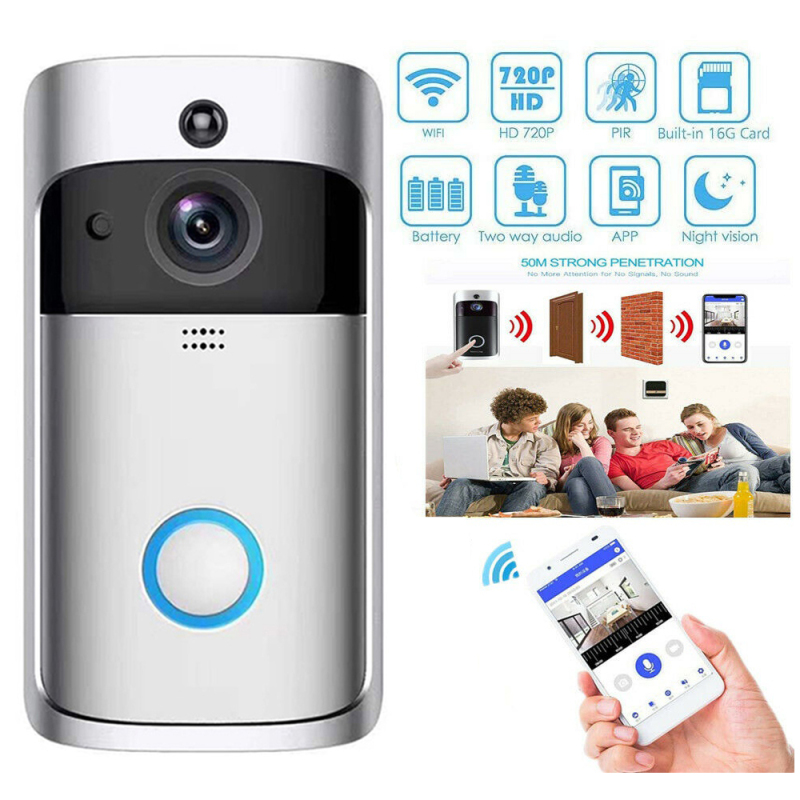 Smart Doorbell Wireless Bell Ring Camera Video Door Phone Call Intercom System Apartment Eye Wifi