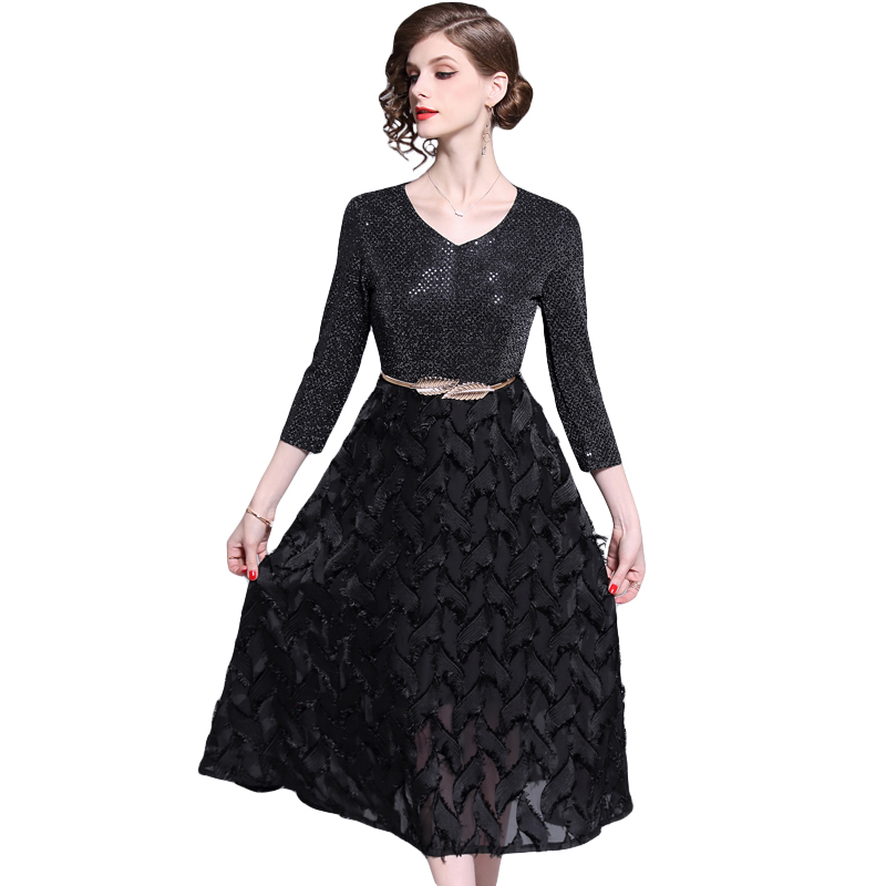 Womens Autumn Designer Elegant Sexy Sequined Belt Patchwork Feather Tassels Black Vintage Casual Office Party Dress Vestidos 210525
Womens Autumn Designer Elegant Sexy Sequined Belt Patchwork Feather Tassels Black Vintage Casual Office Party Dress Vestidos 210525