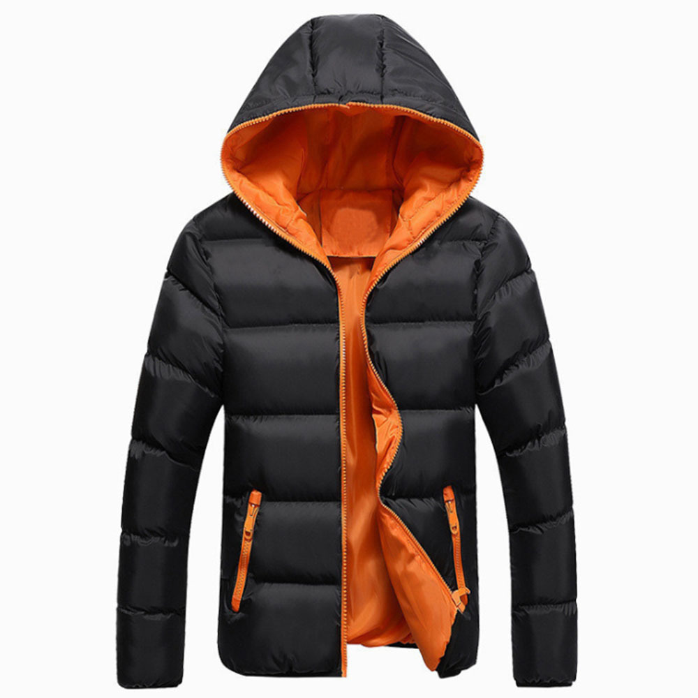 Men Winter Casual Hooded Thick Padded Jacket Zipper Slim Men And Women Coats Men Parka Outwear Warm JK18053 210518