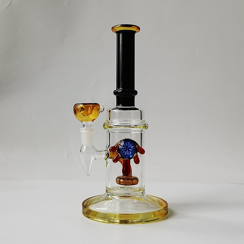 

10 Inch Hookahs Heady Glass Thick Bong Showerhead Perc Bongs Water Pipes Straight Tube Dab Oil Rig 14mm Female Joint Hookah Smoking Rigs CS1223