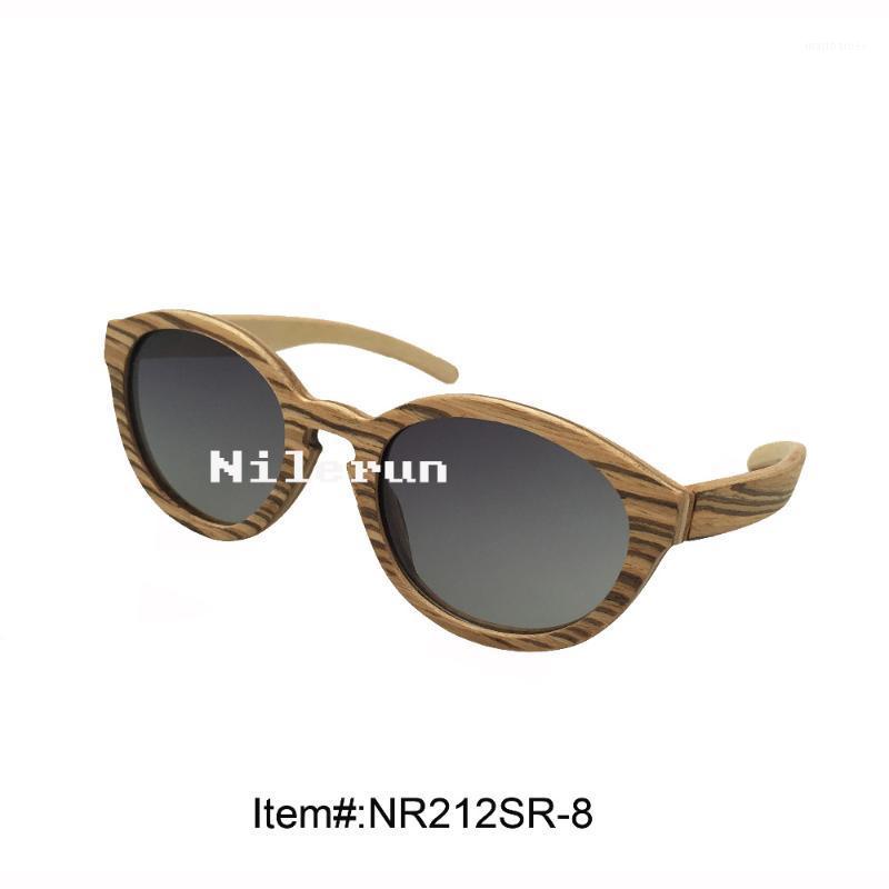 Sunglasses Fashion Light Round Layered Zebra Wood