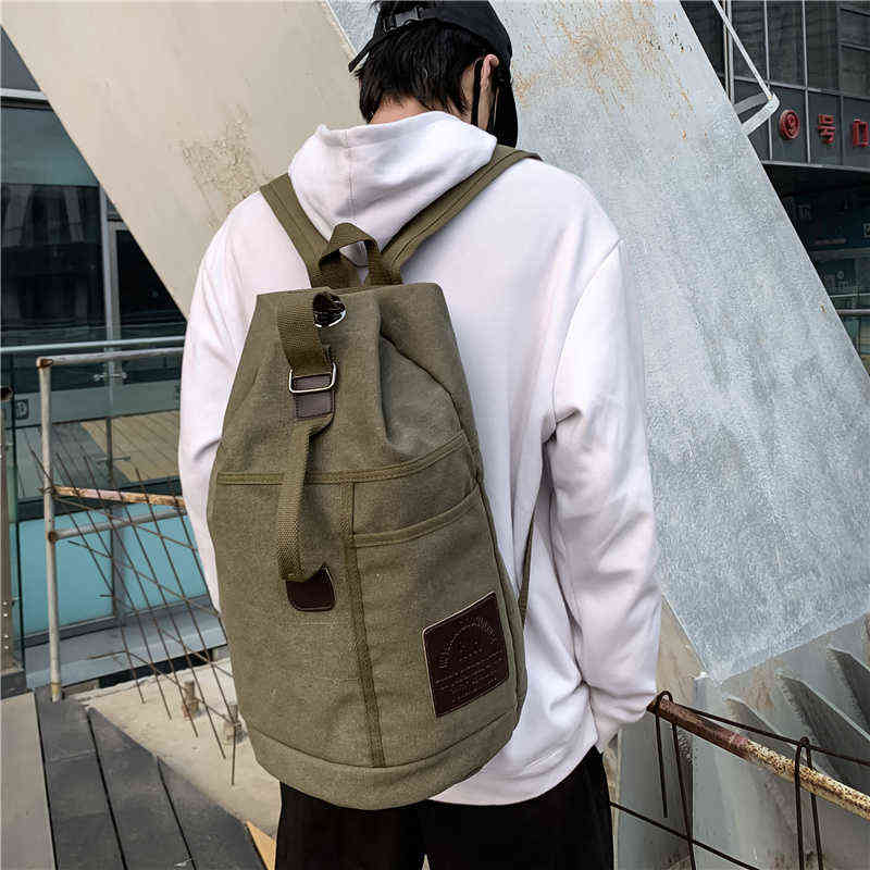 Women Men Backpack Large Capacity Travel Backpacks Male Luggage Canvas Bucket Shoulder Bag Man Travel Duffle Bags Rucksack Outdoor