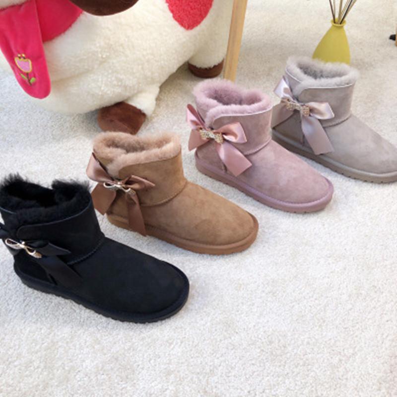 Boots Blinging Bowknot 2021 Nice 100% Genuine Sheepskin Leather Woman Snow Natural Fur Women's Warm Wool Winter, Black
Boots Blinging Bowknot 2021 Nice 100% Genuine Sheepskin Leather Woman Snow Natural Fur Women's Warm Wool Winter, Black