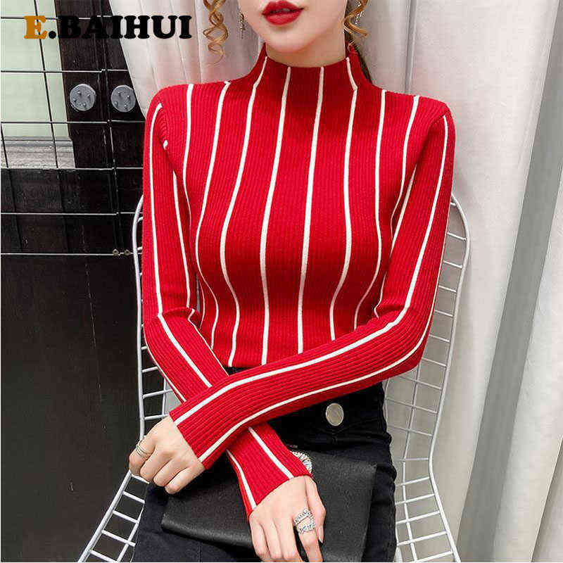 EBAIHUI 2021 Women Autumn Knitted Slim Sweaters Striped Knitted Female Soft Elastic Color Pullovers Full Sleeve Turtleneck Y1110, White
EBAIHUI 2021 Women Autumn Knitted Slim Sweaters Striped Knitted Female Soft Elastic Color Pullovers Full Sleeve Turtleneck Y1110, White