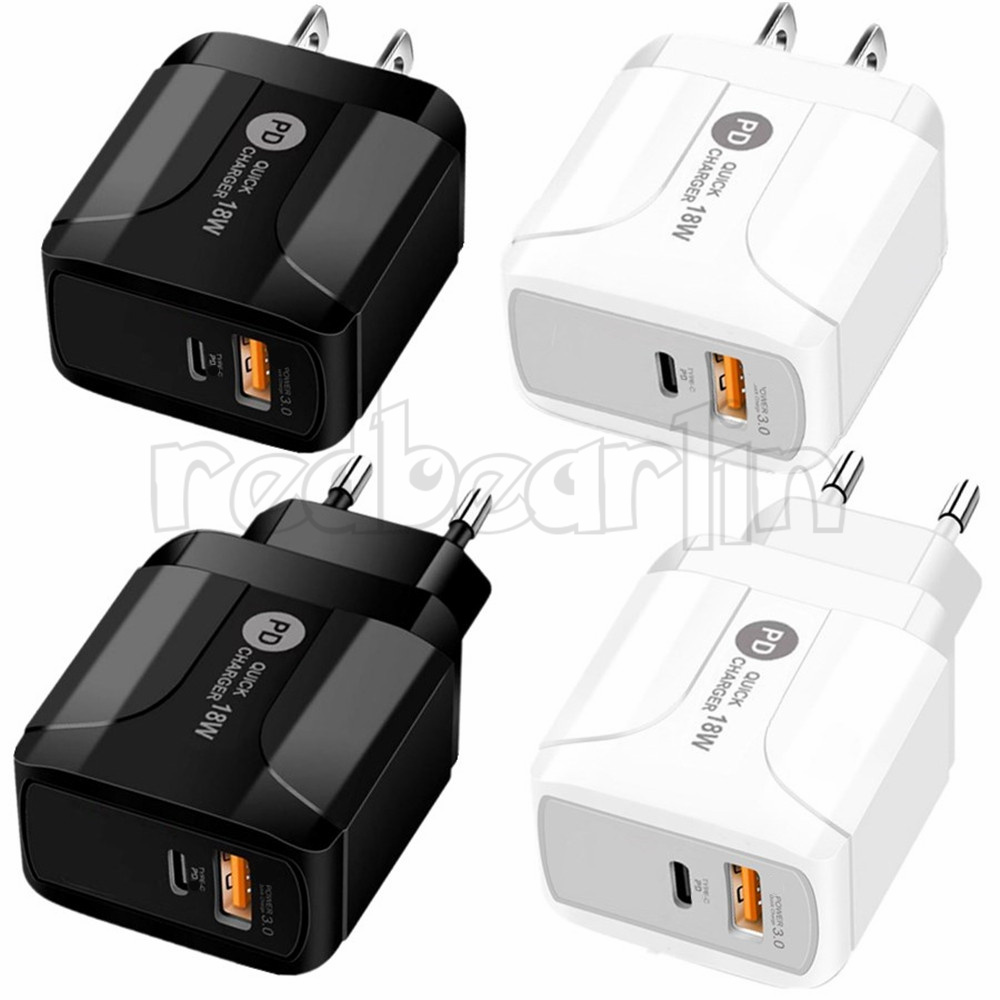 18W 20W 25W TYPE C PD charger Dual Ports Quick Charge Eu US UK Ac Home Travel Wall Chargers For IPhone 12 13 14 15 Samsung xiaomi