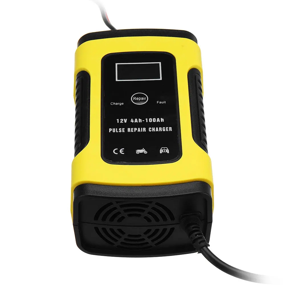 12V 6A Pulse Repair LCD Charger For Car Motorcycle Lead Acid Battery Agm Gel Wet