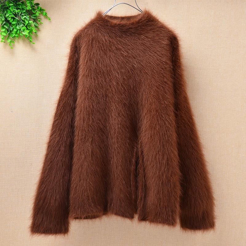 Women's Sweaters Ladies Women Loose Fashion Real Plush Mink Cashmere O-neck Long Sleeves Angora Fur Slit Pullover Sweater Autumn Winter, Brown
Women's Sweaters Ladies Women Loose Fashion Real Plush Mink Cashmere O-neck Long Sleeves Angora Fur Slit Pullover Sweater Autumn Winter, Brown