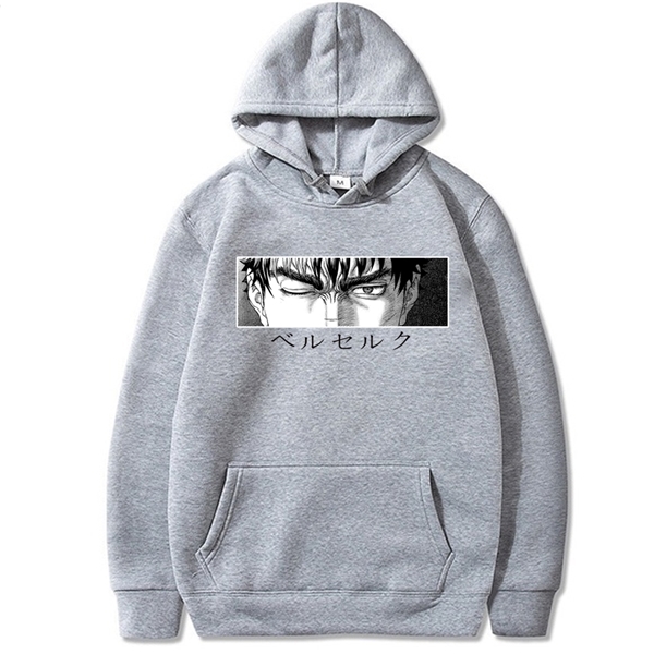 Men Berserk Guts Hoodie Manga Pullovers Hoodies Sweatshirts Anime Eye Print Anime Hoody Streetwear Tops Y0809