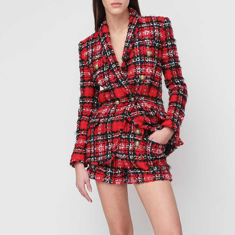 HIGH QUALITY est Designer Jacket Women's Double Breasted Lion Buttons Shawl Collar Tassel Fringed Plaid Tweed Blazer 210526, Beige
HIGH QUALITY est Designer Jacket Women's Double Breasted Lion Buttons Shawl Collar Tassel Fringed Plaid Tweed Blazer 210526, Beige