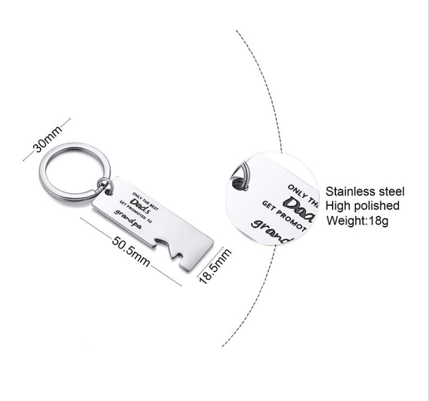 2pcs Stainless steel Keychain Drive Safety Couple Lover Keyring Men Husband Boyfriend Birthday Gift From Daughter Son Father Mother Grandpa