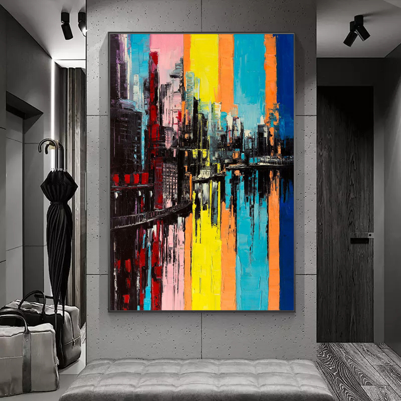 Abstract Oil Prints On Canvas Building Posters Canvas Painting Wall Art For Living Room Modern Home Decor Landscape Pictures