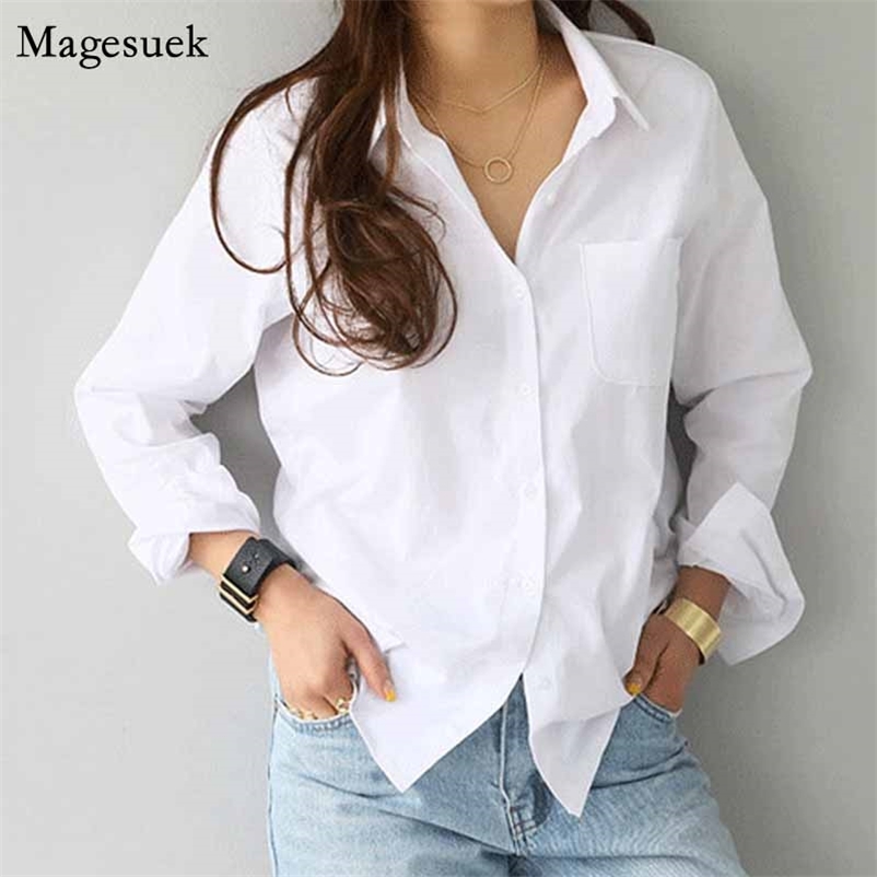Korean Style Long Sleeve Casual White Shirts Plus Size Office Ladies Blouses Women Feminine Lapel Loose Tops 3496 50 210518
Korean Style Long Sleeve Casual White Shirts Plus Size Office Ladies Blouses Women Feminine Lapel Loose Tops 3496 50 210518