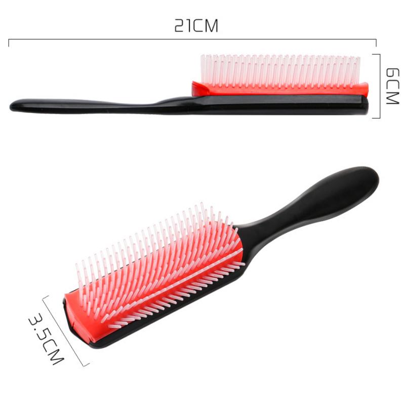 Handcraft 9-Row Detangling HairBrush Double Side Control Edge Comb Straight Curly Wet Hair Scalp Massage Brush Brushes1