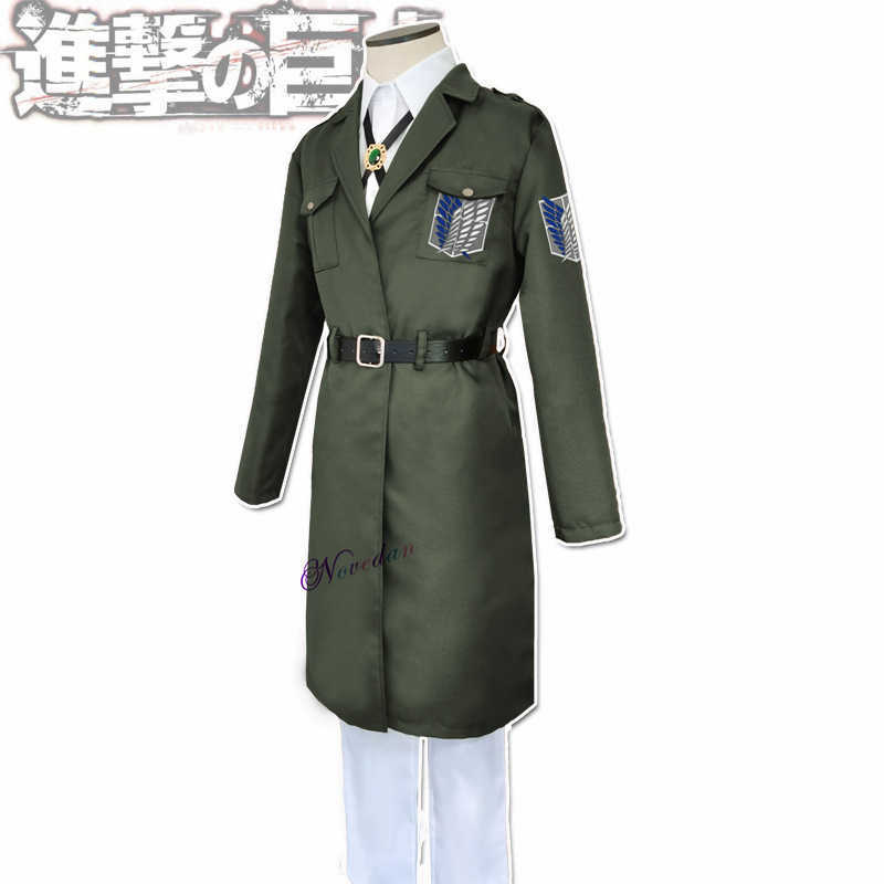 Attack on Titan Eren Levi Cosplay Costume Women Men Shingeki No Kyojin Scouting Legion Soldier Jacket Coat Windbreaker Uniform Y0913