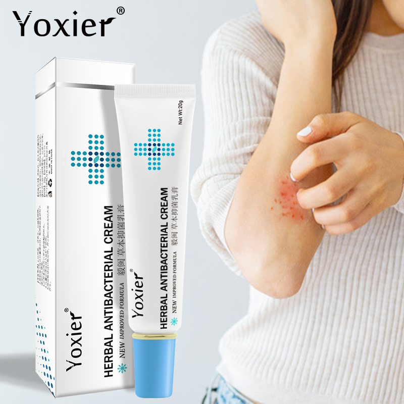 

Yoxier Herbal Antibacterial Cream Psoriasis Anti-itch Relief Eczema Skin Rash Urticaria Desquamation Treatment 20G, White