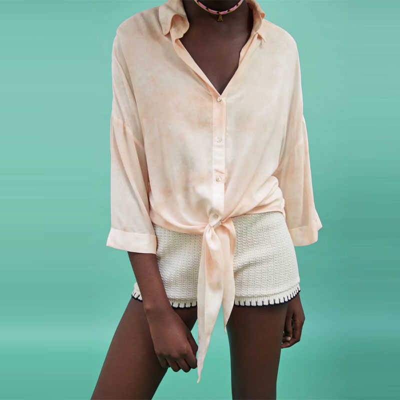 Za Summer Tie Dye Knot Shirt Women Vintage Long Sleeve Irregular Pink Shirts Woman Fashion Button Up Casual Blouse Top 210602
Za Summer Tie Dye Knot Shirt Women Vintage Long Sleeve Irregular Pink Shirts Woman Fashion Button Up Casual Blouse Top 210602