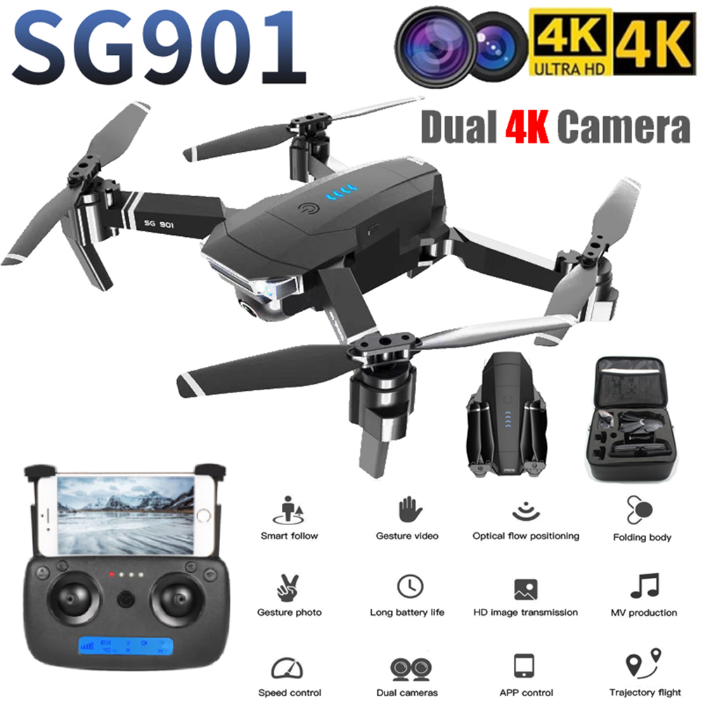 SG901 Dual 4K HD Camera drone long life gesture video folding Deones optical aerial four-axis aircraft IN Stock 
SG901 Dual 4K HD Camera drone long life gesture video folding Deones optical aerial four-axis aircraft IN Stock