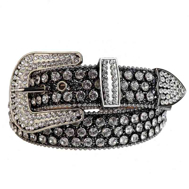 Cowboy Belt Leather Studded Rhintone Belt for Men & Women Wtern Bling Removable Buckle of Sets, Black
Cowboy Belt Leather Studded Rhintone Belt for Men & Women Wtern Bling Removable Buckle of Sets, Black