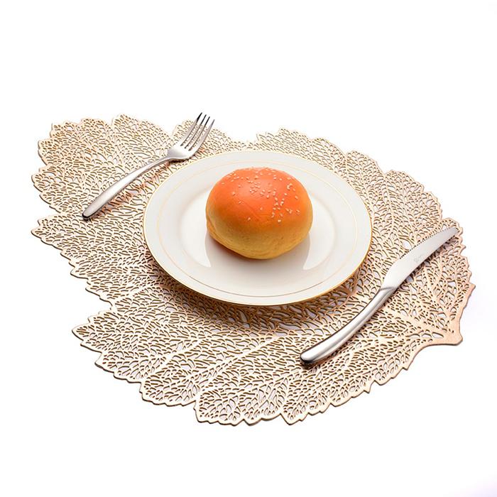 Hollow Out Leaf Design Mats PVC Insulation Placemats Heat Resistant Non-Slip Waterproof Pad Luxury Coasters Dining Table Decoration YL0308
Hollow Out Leaf Design Mats PVC Insulation Placemats Heat Resistant Non-Slip Waterproof Pad Luxury Coasters Dining Table Decoration YL0308