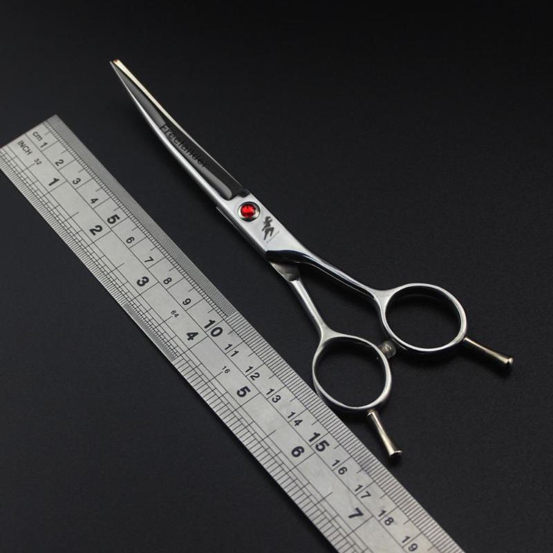 Hair Scissors 6" 7" 8" 9" Professional Sliver Curved Grooming Pet Dog Cutting Scissor For Dogs Cats Groomer 440c Double Use