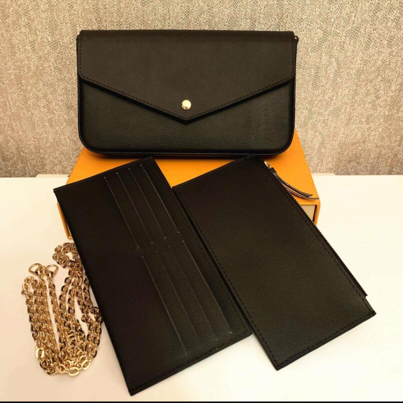 dhgate 3 pcs/set Shoulder bags s women chain strap Crossbody Purse Messenger bag Ladies Handbags wallets With Box Date code