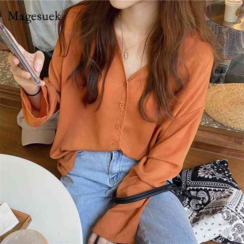 Autumn Cardigan Solid Loose Blouses Long Sleeve Chiffon Blouse Women V-neck Oversize Shirt Casual Tops 11119 210518, Pink
Autumn Cardigan Solid Loose Blouses Long Sleeve Chiffon Blouse Women V-neck Oversize Shirt Casual Tops 11119 210518, Pink