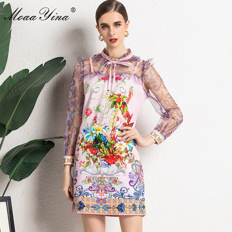 Moaa Yina Summer Fashion Runway Short Dress Women Mesh Patchwork Long sleeve Floral print Vintage Party Mini 210524, Multi
Moaa Yina Summer Fashion Runway Short Dress Women Mesh Patchwork Long sleeve Floral print Vintage Party Mini 210524, Multi