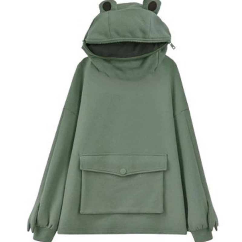 Autumn and winter new chic Plush sweater women' mid length design super cute frog hooded lazy wind jacket, Khaki
Autumn and winter new chic Plush sweater women' mid length design super cute frog hooded lazy wind jacket, Khaki