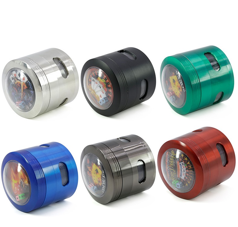 Smoking Grinders 4 Layers Diameter 63mm Multi Colors Zinc Alloy Dice Windows On Side Herb Grinder Tobacco Crusher
Smoking Grinders 4 Layers Diameter 63mm Multi Colors Zinc Alloy Dice Windows On Side Herb Grinder Tobacco Crusher