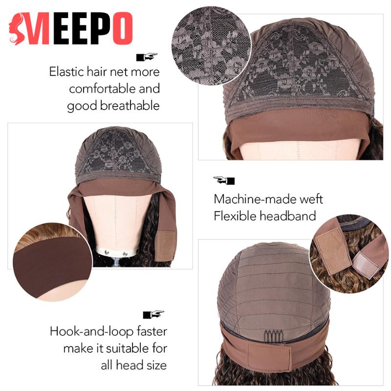 Synthetic Wigs MEEPO Water Wave Ice Headband For Black Women 28Inch70CM Long Grip Scarf Wig Full Machine Made