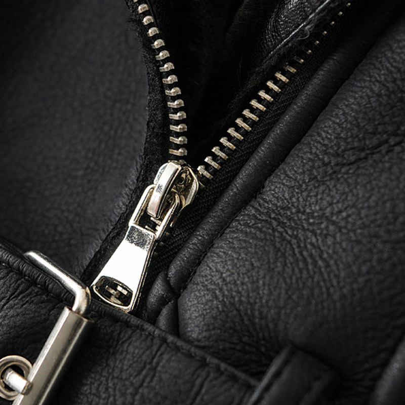 Women Thick Warm Black Coat Winter Autumn Long Sleeve Chic Faux Leather Jacket Lady Zipper Sashes Stylish Midi Long Coat 210414